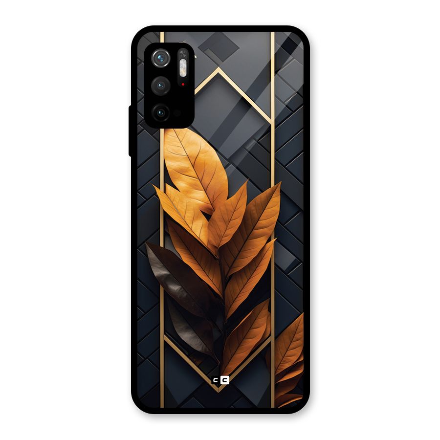 Golden Leaf Pattern Metal Back Case for Redmi Note 10T 5G