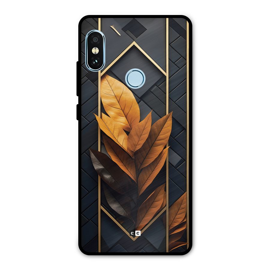 Golden Leaf Pattern Metal Back Case for Redmi Note 5 Pro