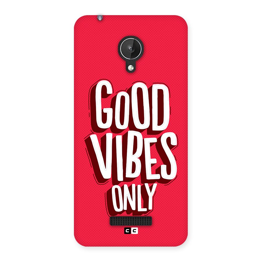 Good Vibes Only Pop Art Back Case for Canvas Spark Q380