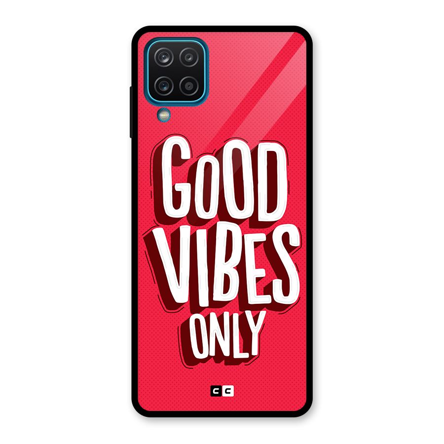 Good Vibes Only Pop Art Glass Back Case for Galaxy A12