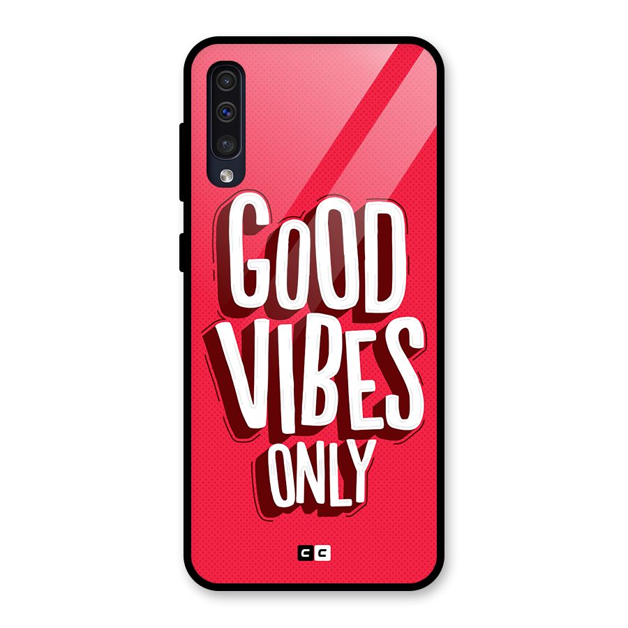 Good Vibes Only Pop Art Glass Back Case for Galaxy A50