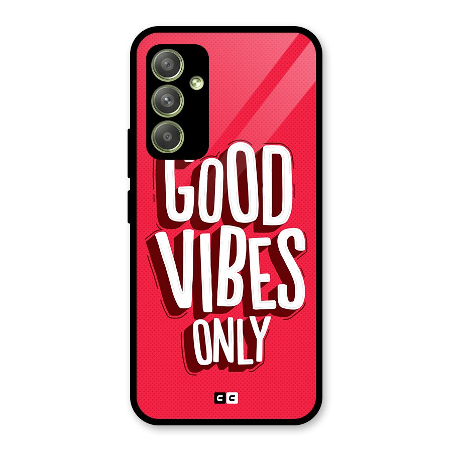 Good Vibes Only Pop Art Glass Back Case for Galaxy A54