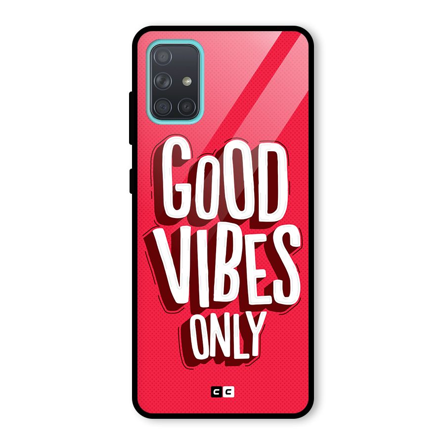 Good Vibes Only Pop Art Glass Back Case for Galaxy A71