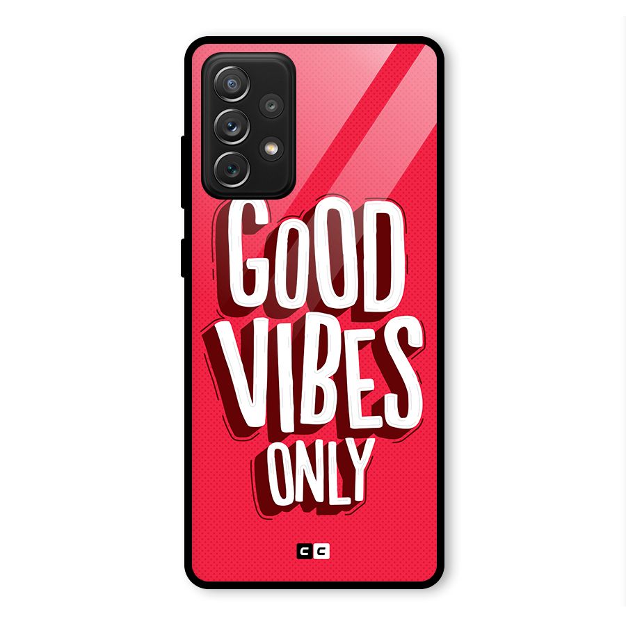 Good Vibes Only Pop Art Glass Back Case for Galaxy A72