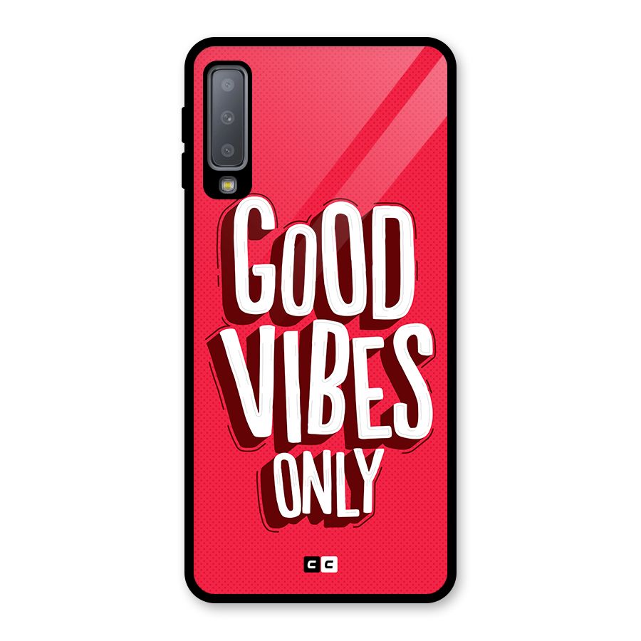 Good Vibes Only Pop Art Glass Back Case for Galaxy A7 (2018)
