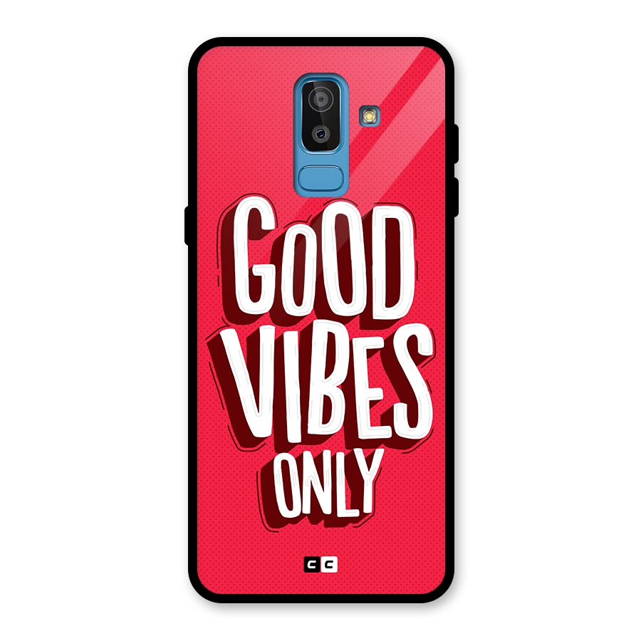 Good Vibes Only Pop Art Glass Back Case for Galaxy J8