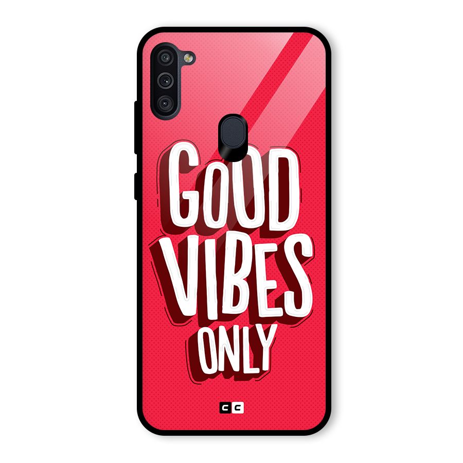 Good Vibes Only Pop Art Glass Back Case for Galaxy M11