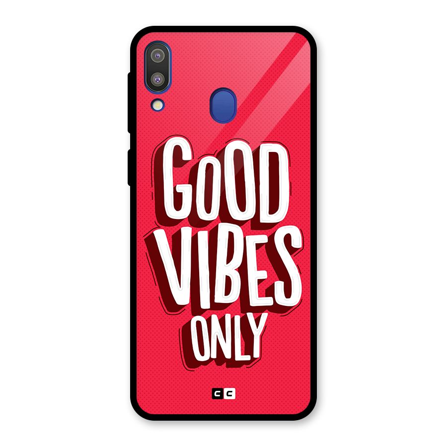 Good Vibes Only Pop Art Glass Back Case for Galaxy M20