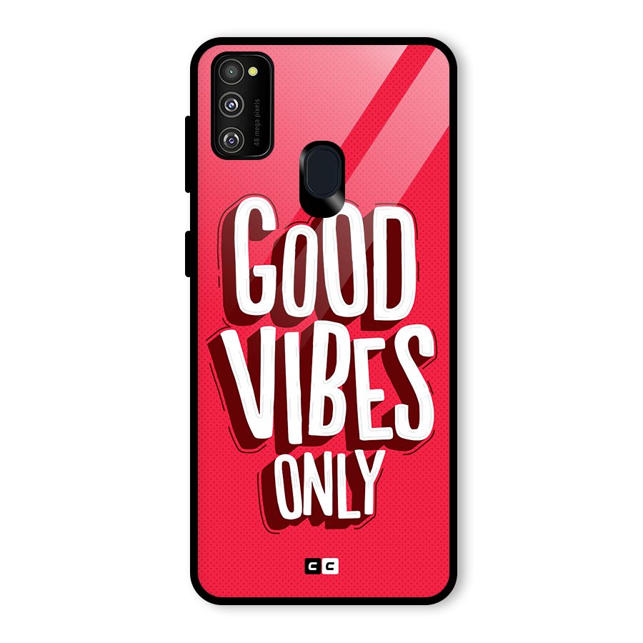 Good Vibes Only Pop Art Glass Back Case for Galaxy M30s