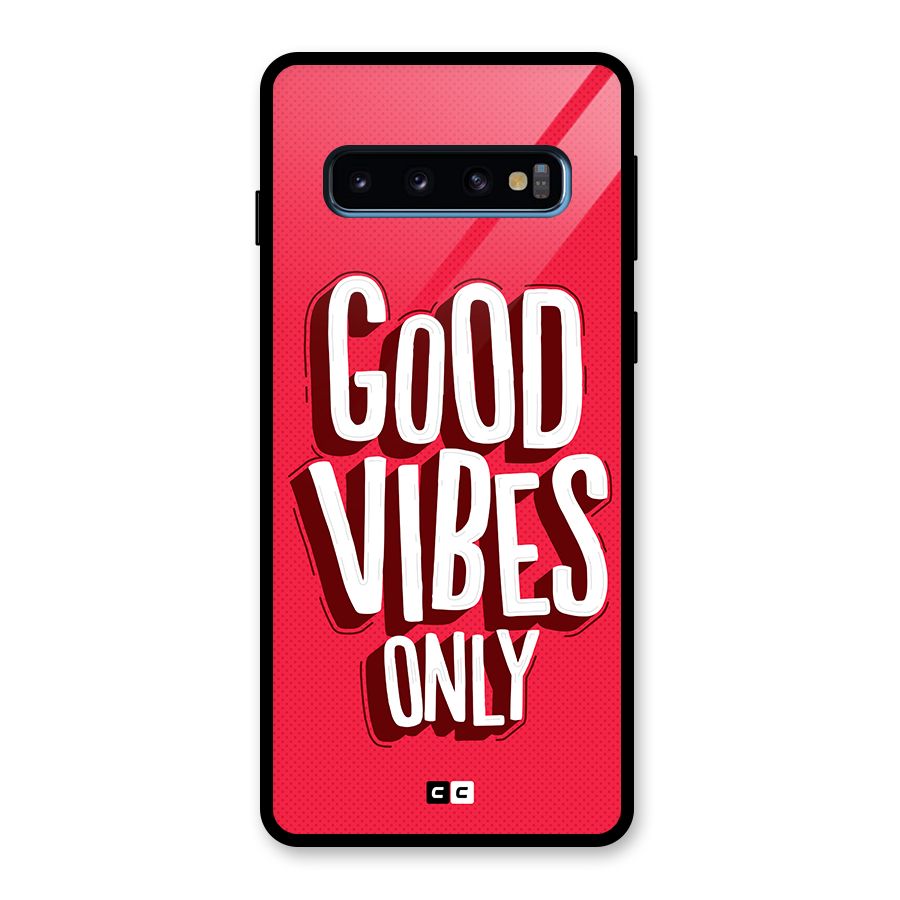 Good Vibes Only Pop Art Glass Back Case for Galaxy S10