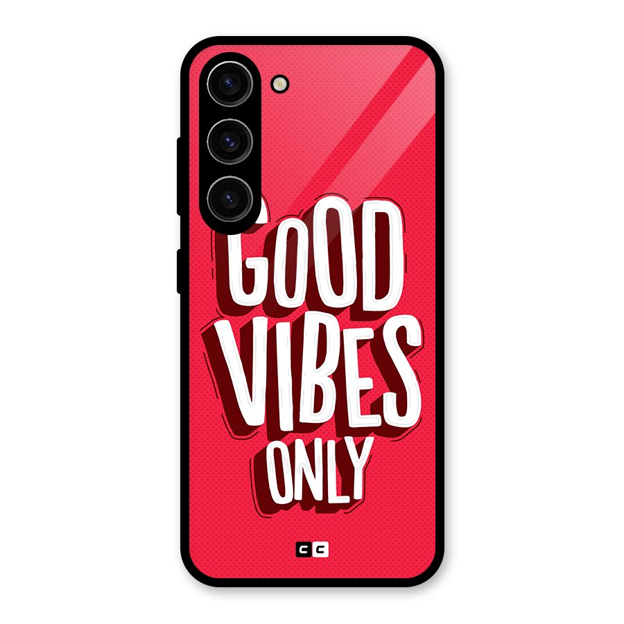 Good Vibes Only Pop Art Glass Back Case for Galaxy S23