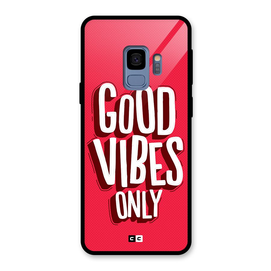 Good Vibes Only Pop Art Glass Back Case for Galaxy S9