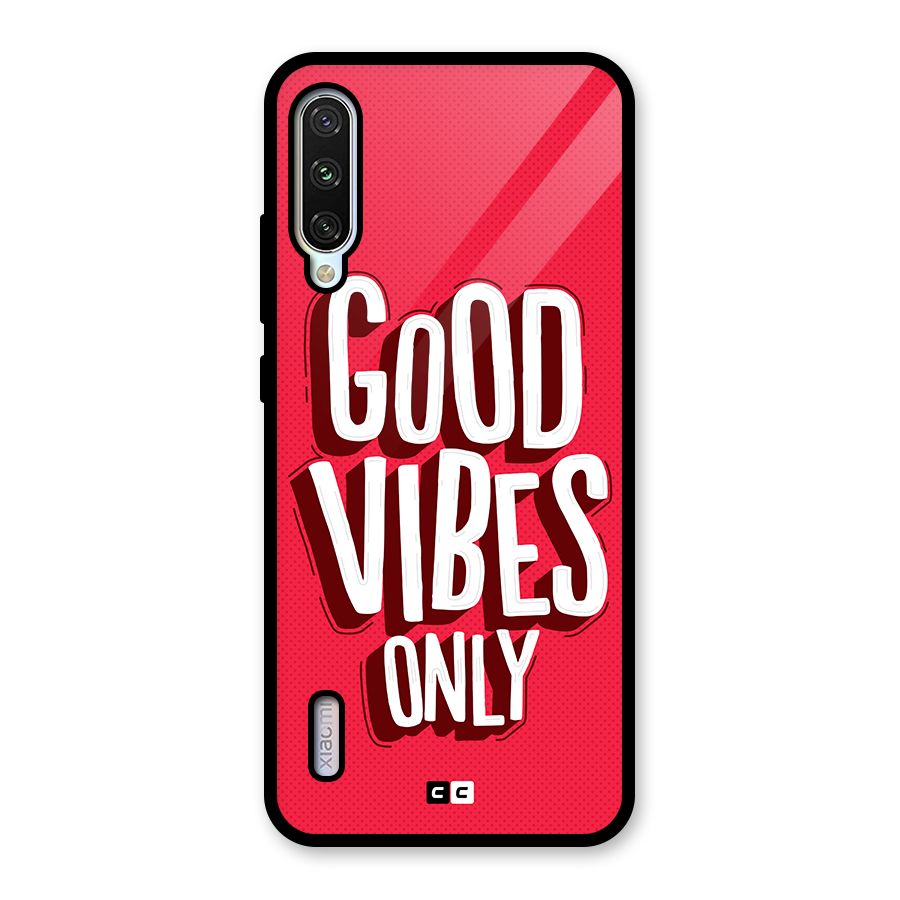 Good Vibes Only Pop Art Glass Back Case for Mi A3