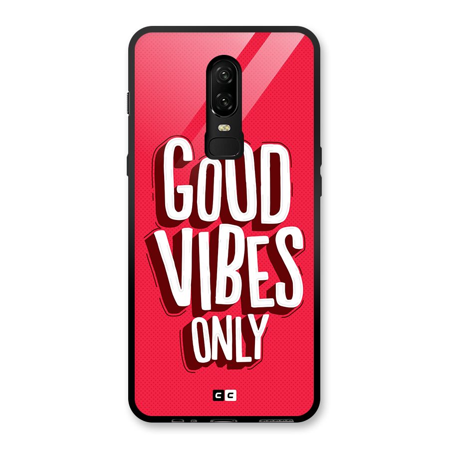 Good Vibes Only Pop Art Glass Back Case for OnePlus 6