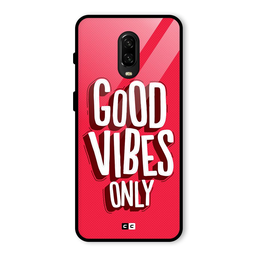 Good Vibes Only Pop Art Glass Back Case for OnePlus 6T