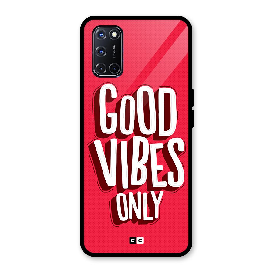 Good Vibes Only Pop Art Glass Back Case for Oppo A52