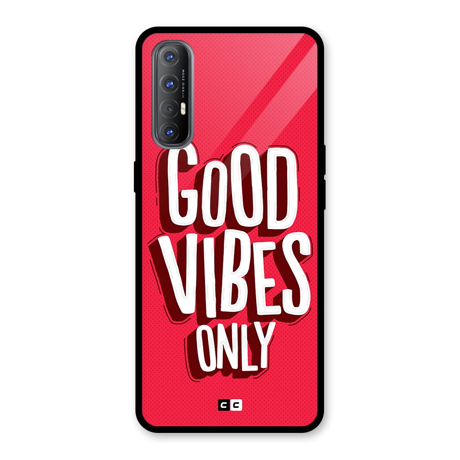 Good Vibes Only Pop Art Glass Back Case for Oppo Reno3 Pro