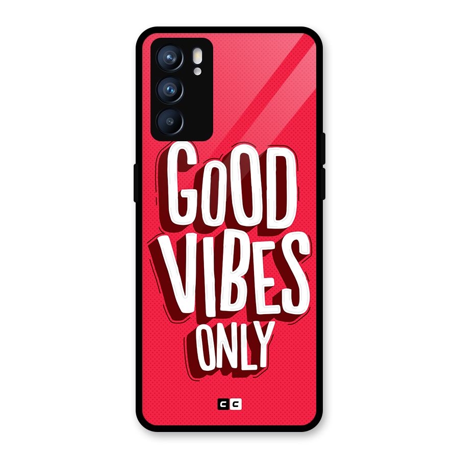 Good Vibes Only Pop Art Glass Back Case for Oppo Reno6 5G