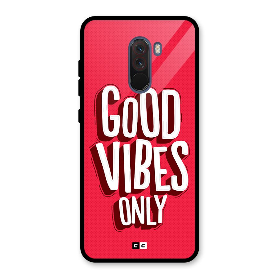 Good Vibes Only Pop Art Glass Back Case for Poco F1