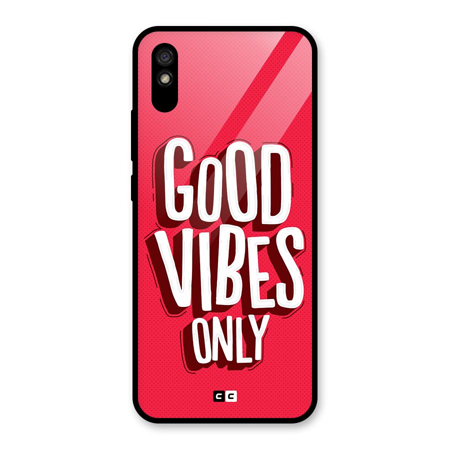 Good Vibes Only Pop Art Glass Back Case for Redmi 9i