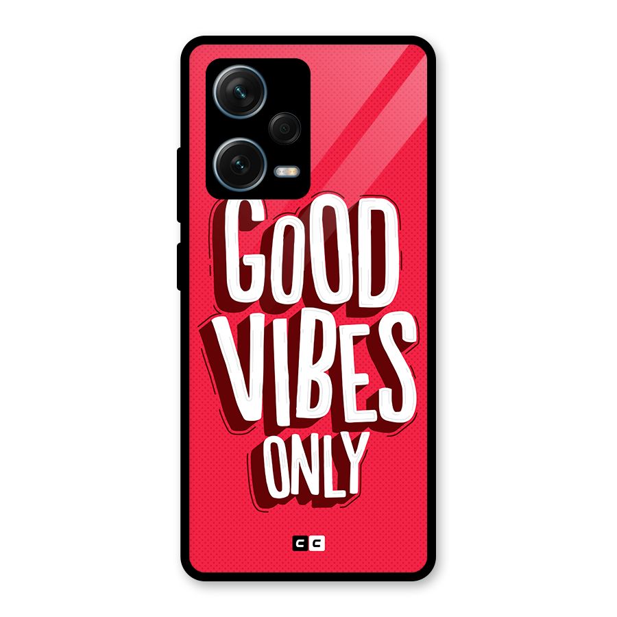 Good Vibes Only Pop Art Glass Back Case for Redmi Note 12 Pro Plus 5G