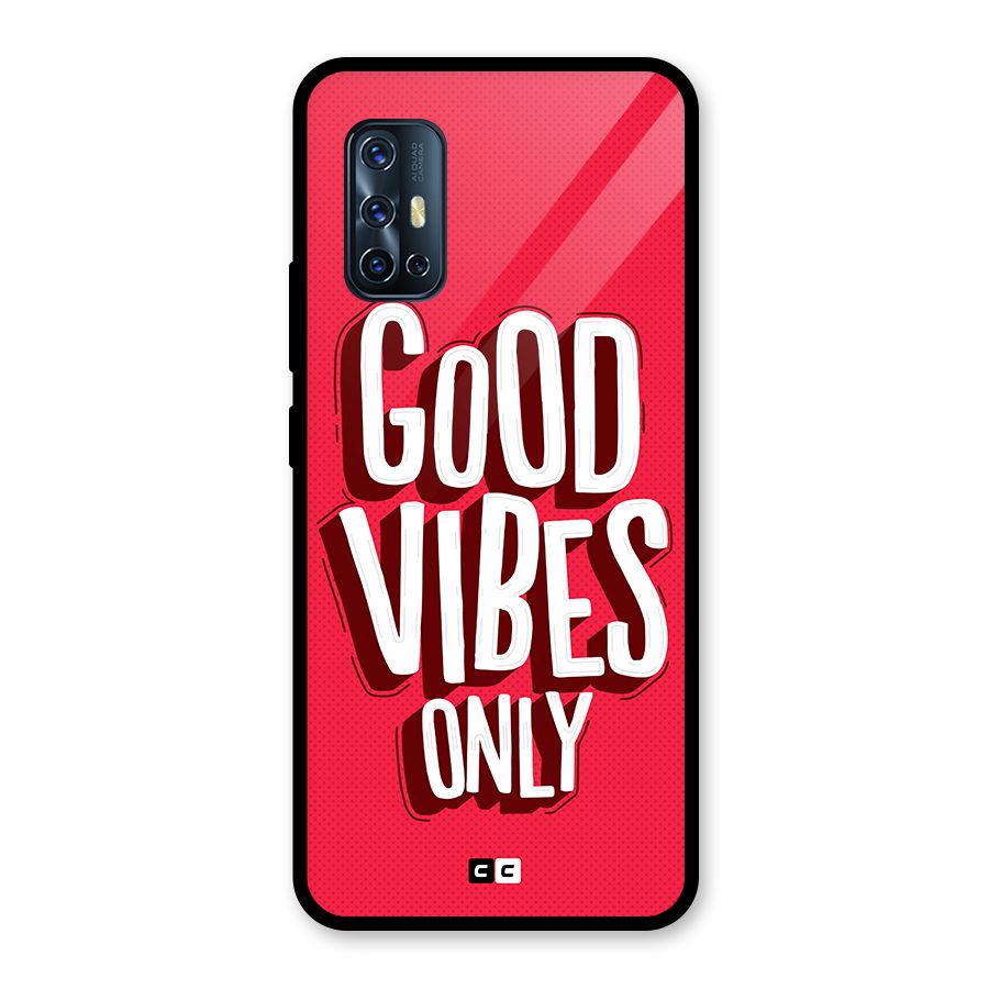 Good Vibes Only Pop Art Glass Back Case for Vivo V17