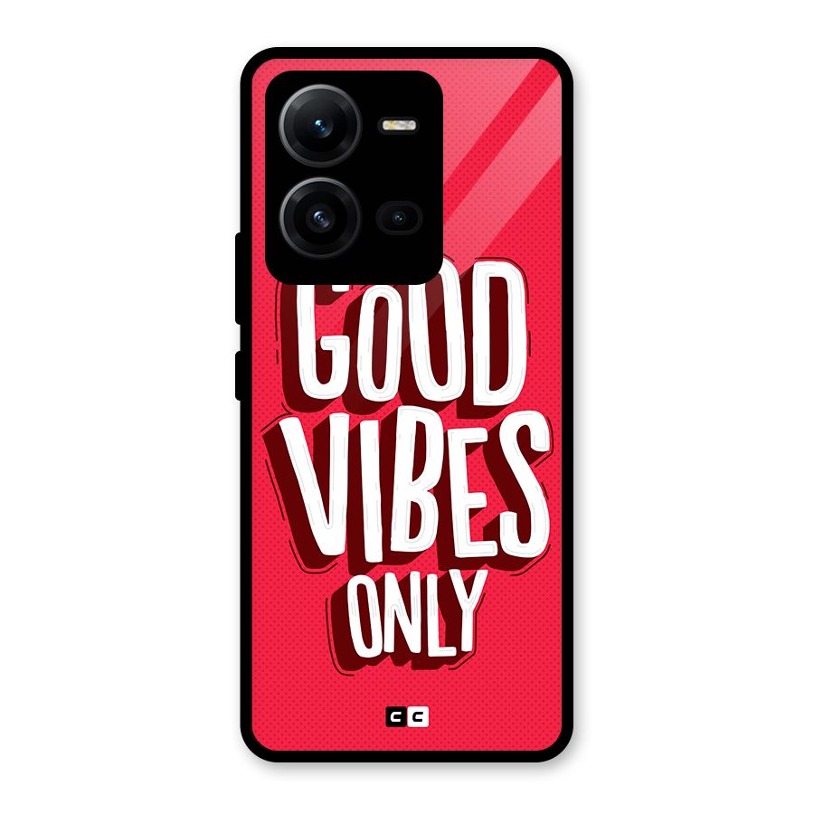 Good Vibes Only Pop Art Glass Back Case for Vivo V25