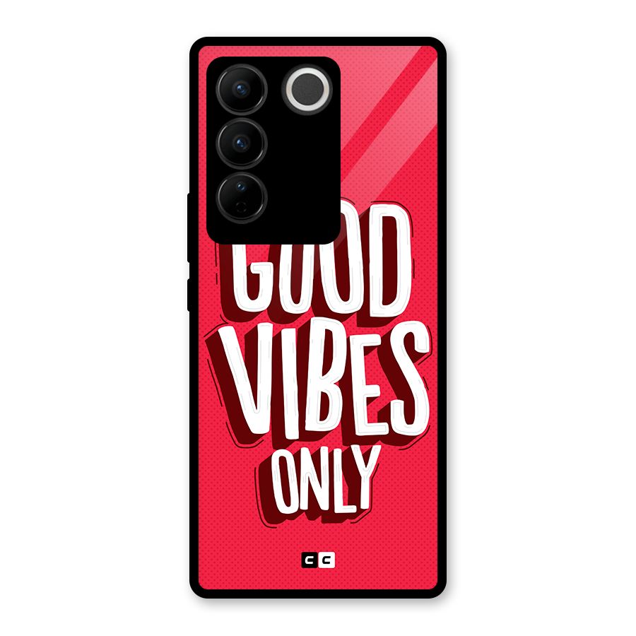 Good Vibes Only Pop Art Glass Back Case for Vivo V27
