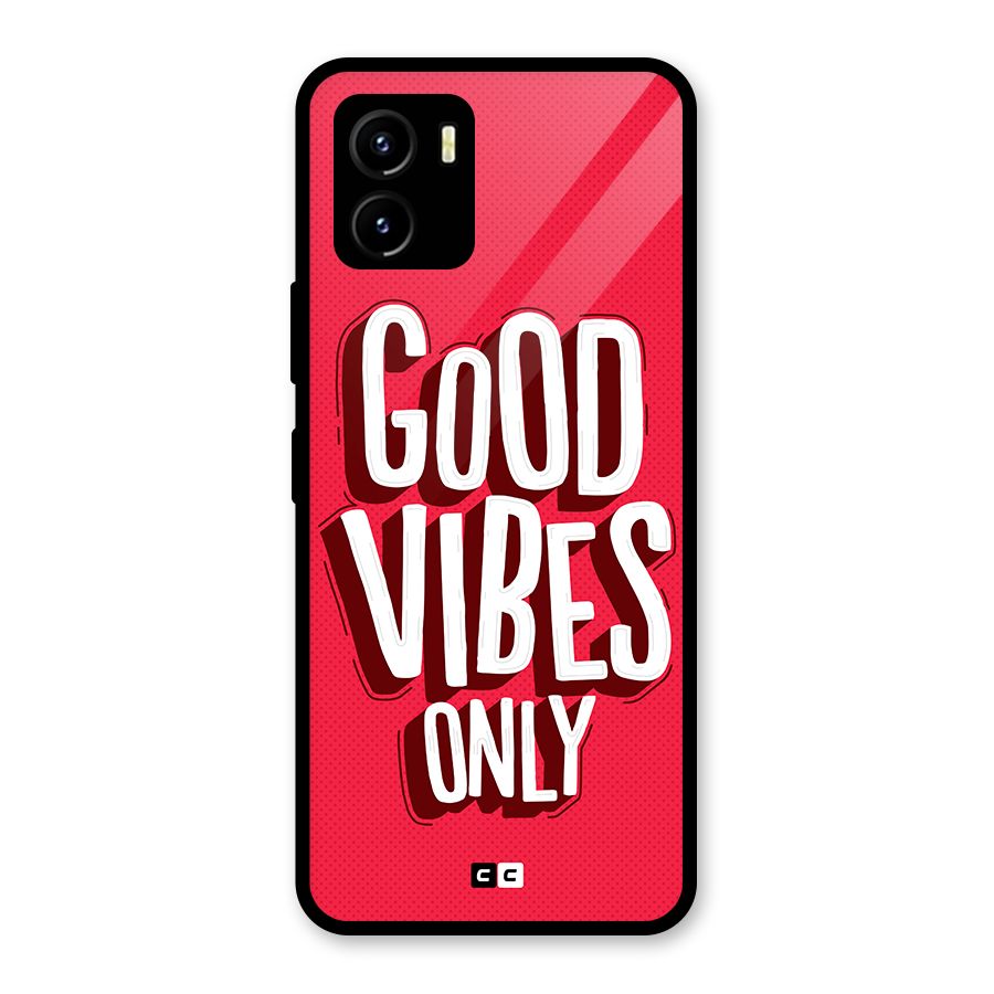 Good Vibes Only Pop Art Glass Back Case for Vivo Y15s