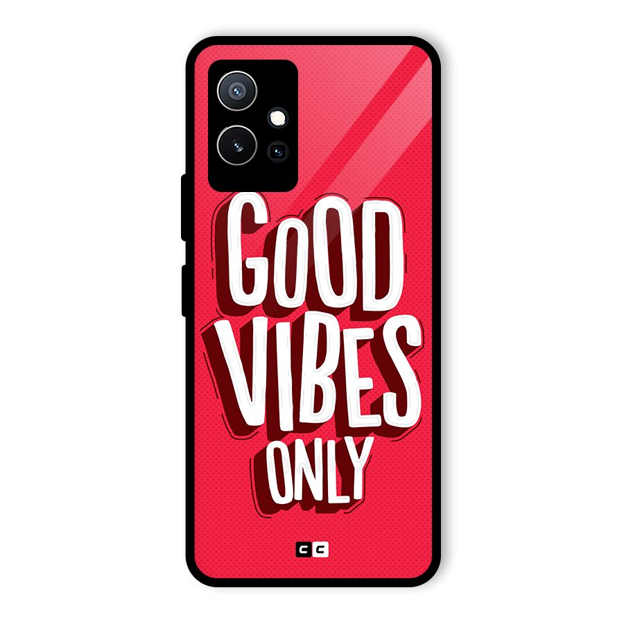 Good Vibes Only Pop Art Glass Back Case for Vivo iQOO Z6