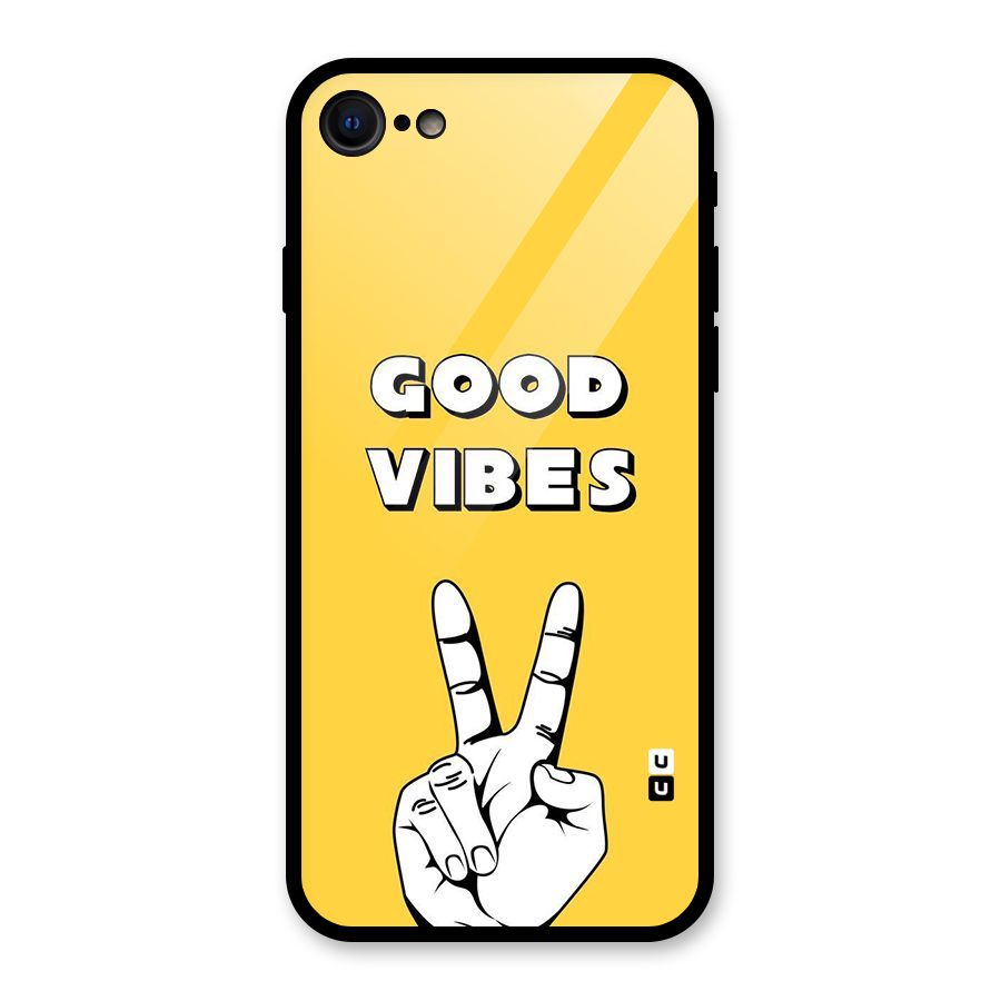 Good Vibes Victory Glass Back Case for iPhone SE 2020