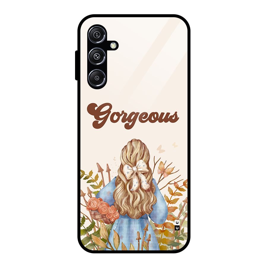 Gorgeous Girl Glass Back Case for Galaxy M34 5G