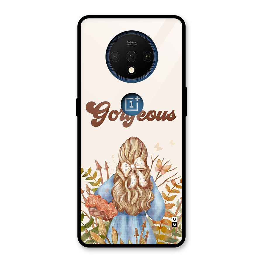 Gorgeous Girl Glass Back Case for OnePlus 7T