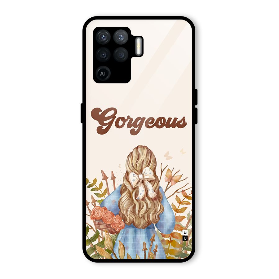 Gorgeous Girl Glass Back Case for Oppo F19 Pro