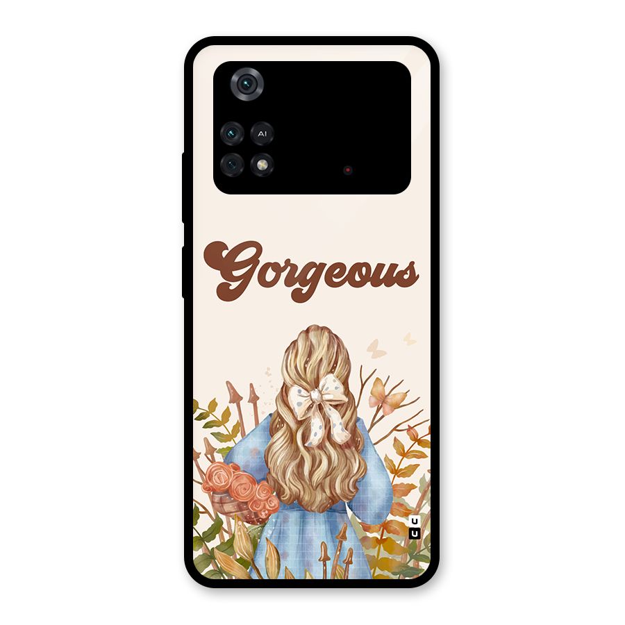 Gorgeous Girl Glass Back Case for Poco M4 Pro 4G
