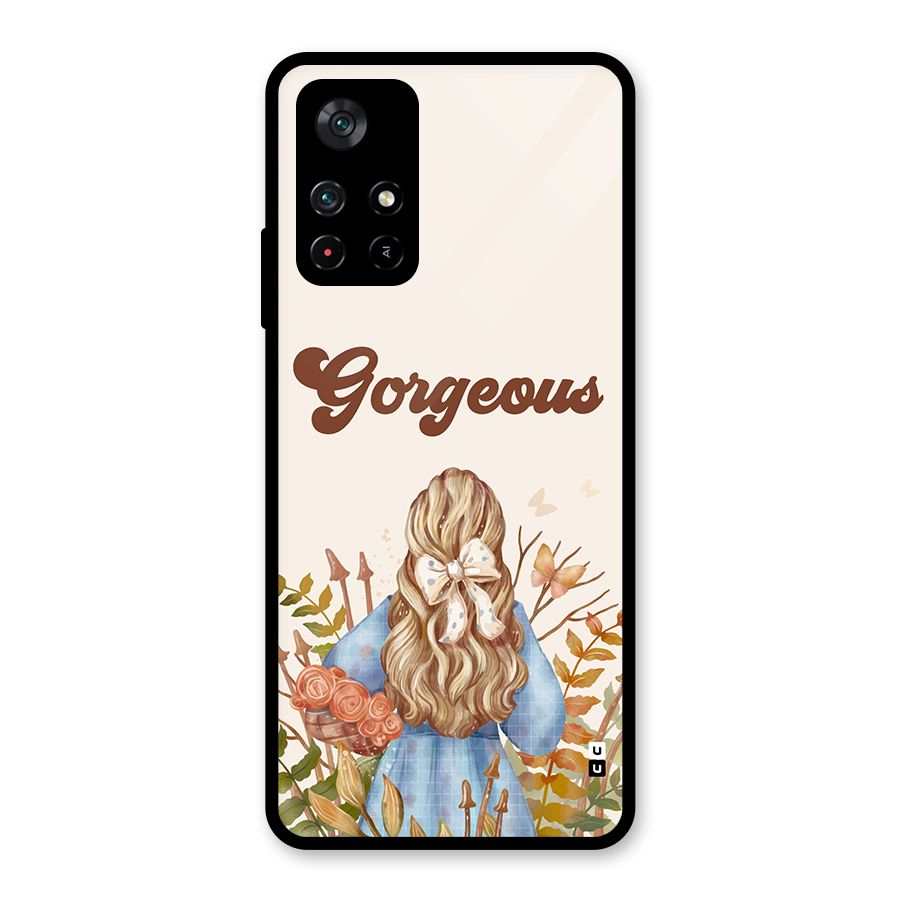 Gorgeous Girl Glass Back Case for Poco M4 Pro 5G
