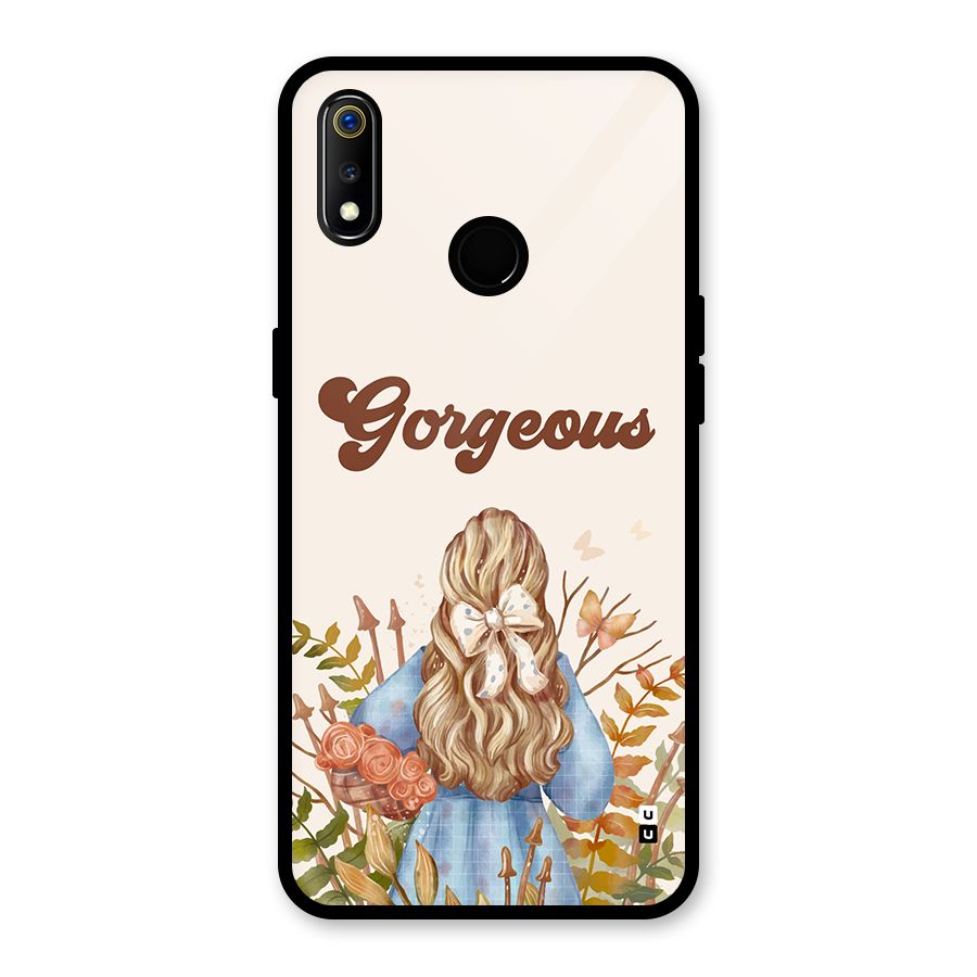 Gorgeous Girl Glass Back Case for Realme 3i