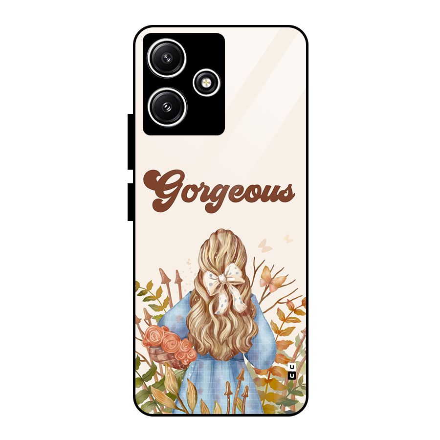 Gorgeous Girl Glass Back Case for Redmi 12 5G