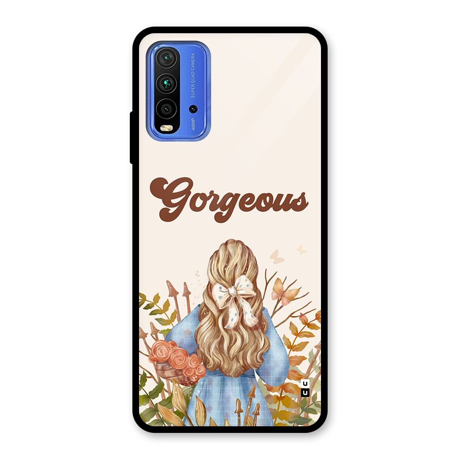 Gorgeous Girl Glass Back Case for Redmi 9 Power