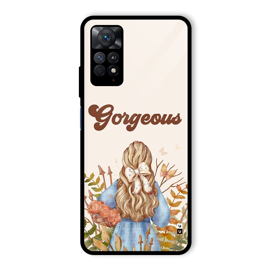 Gorgeous Girl Glass Back Case for Redmi Note 11 Pro