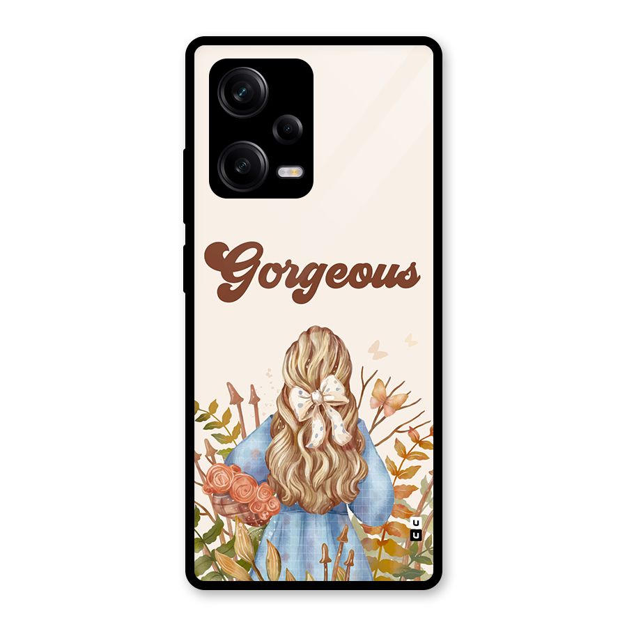 Gorgeous Girl Glass Back Case for Redmi Note 12 Pro