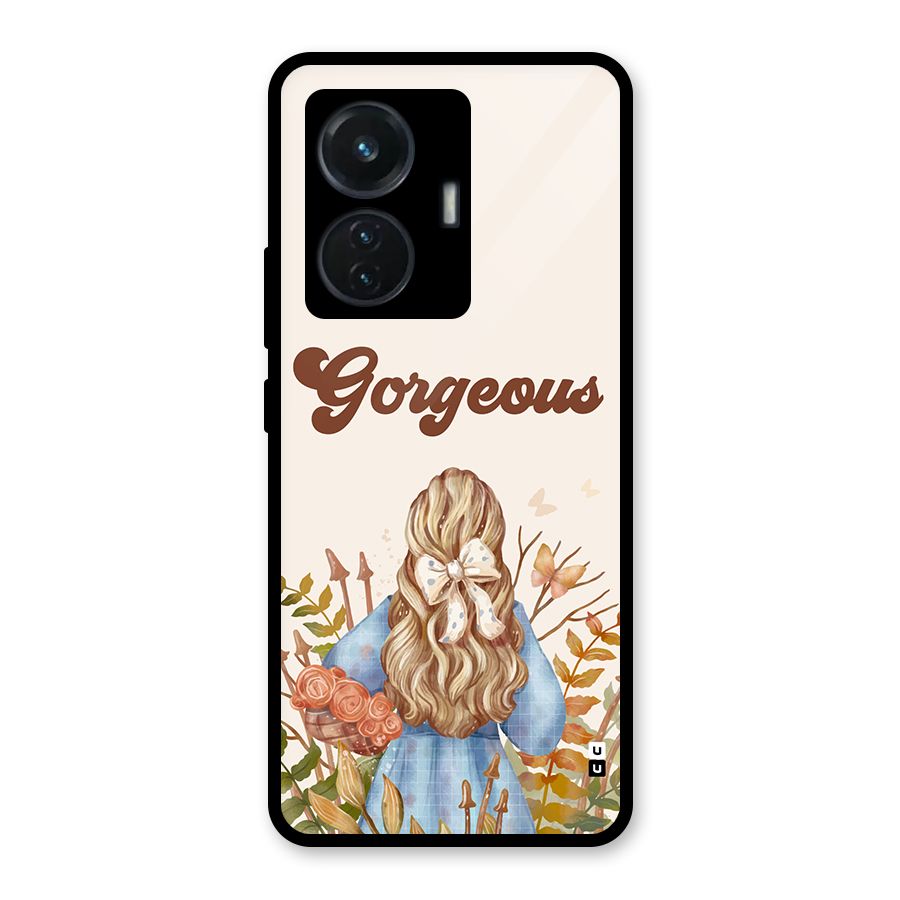 Gorgeous Girl Glass Back Case for Vivo T1 44W