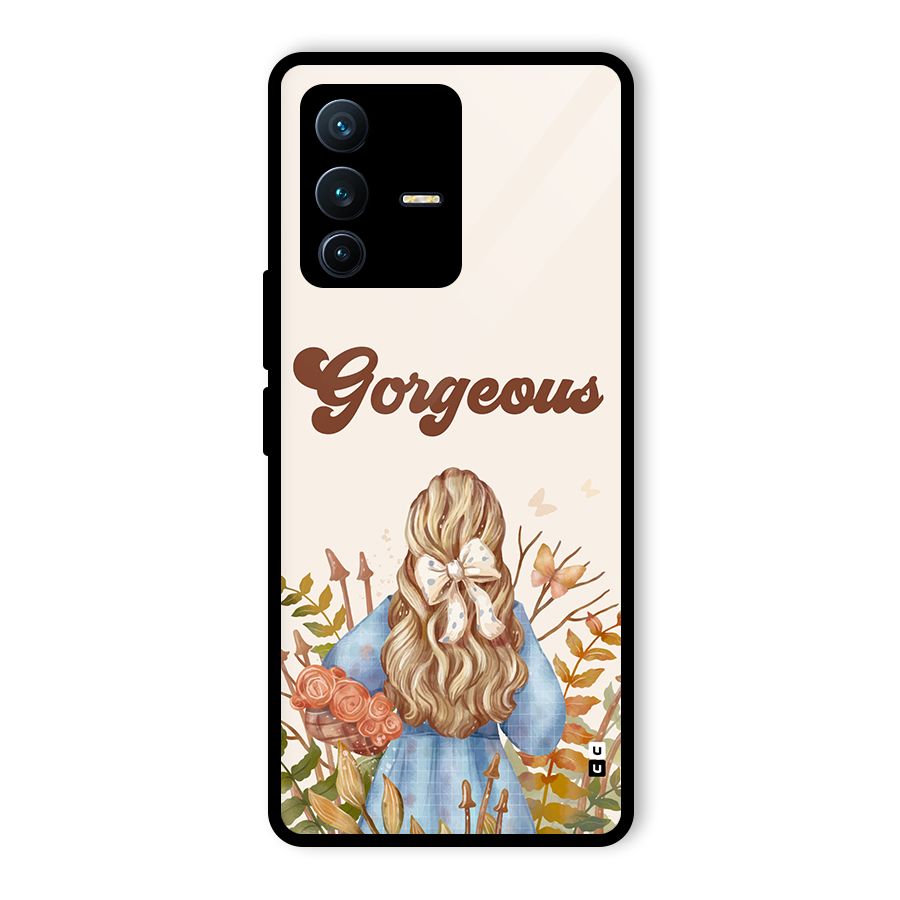 Gorgeous Girl Glass Back Case for Vivo V23 Pro