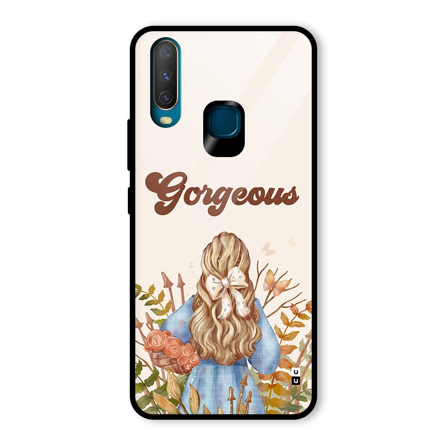 Gorgeous Girl Glass Back Case for Vivo Y17