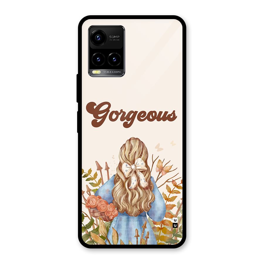 Gorgeous Girl Glass Back Case for Vivo Y21T