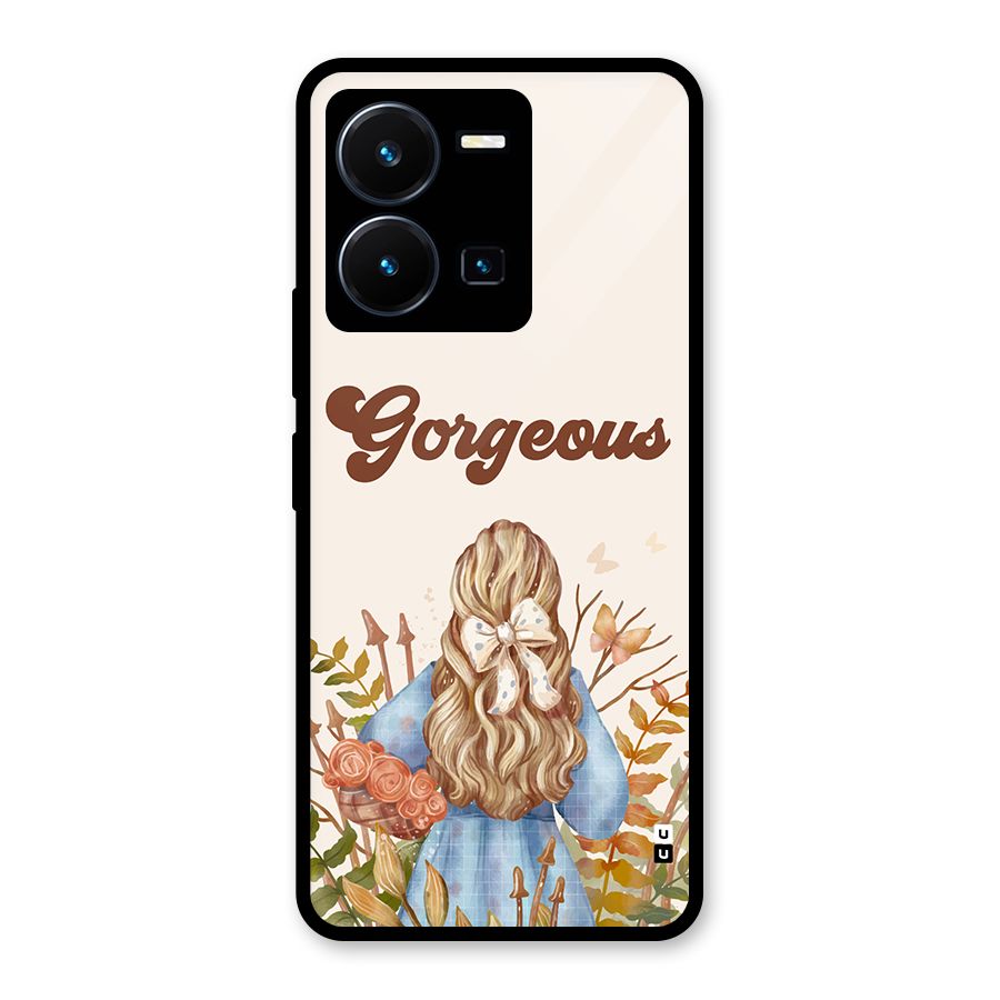 Gorgeous Girl Glass Back Case for Vivo Y35