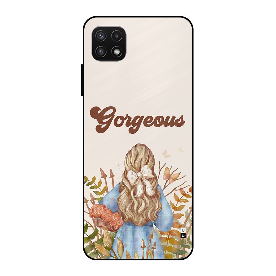 Gorgeous Girl Metal Back Case for Galaxy A22 5G
