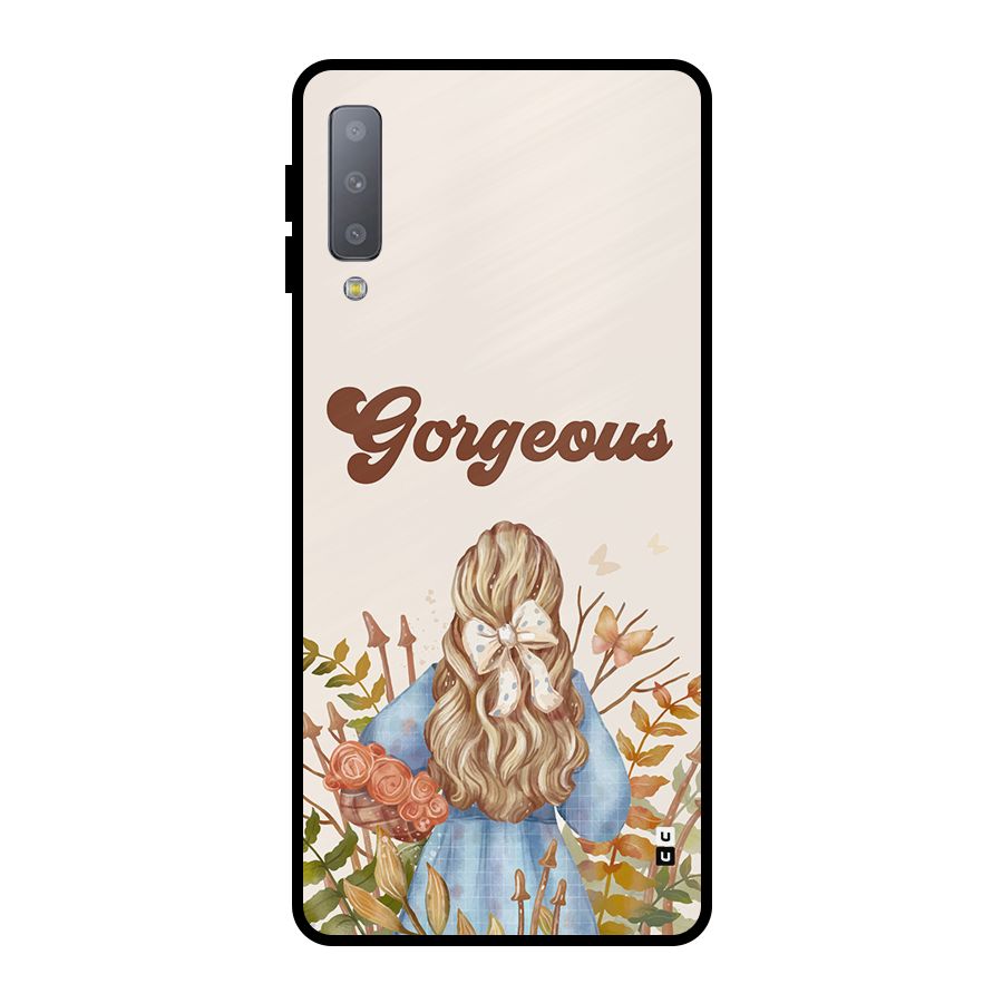 Gorgeous Girl Metal Back Case for Galaxy A7 (2018)