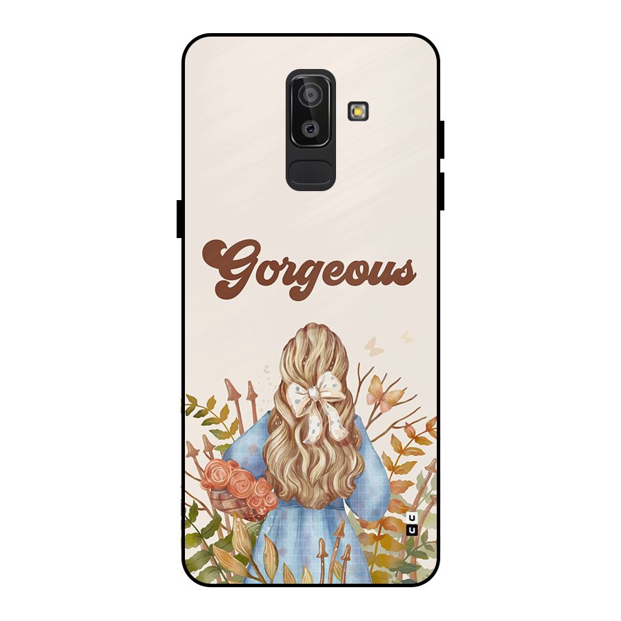 Gorgeous Girl Metal Back Case for Galaxy J8
