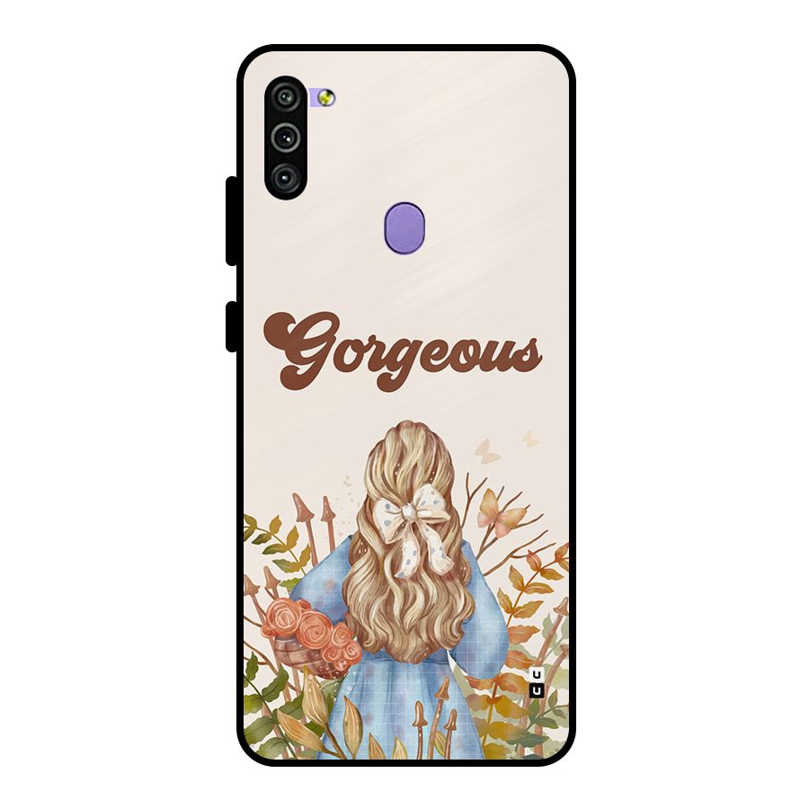 Gorgeous Girl Metal Back Case for Galaxy M11
